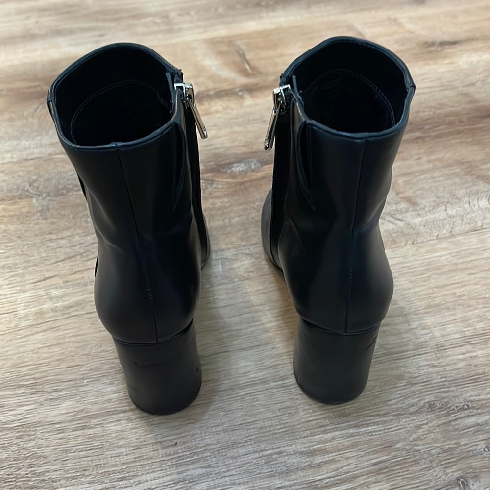 Black leather ankle boots